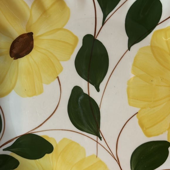 Blue Ridge Southern Pottery Ridge Daisy  Plate  Yellow Brown Flowers set of 2 - Picture 2 of 3